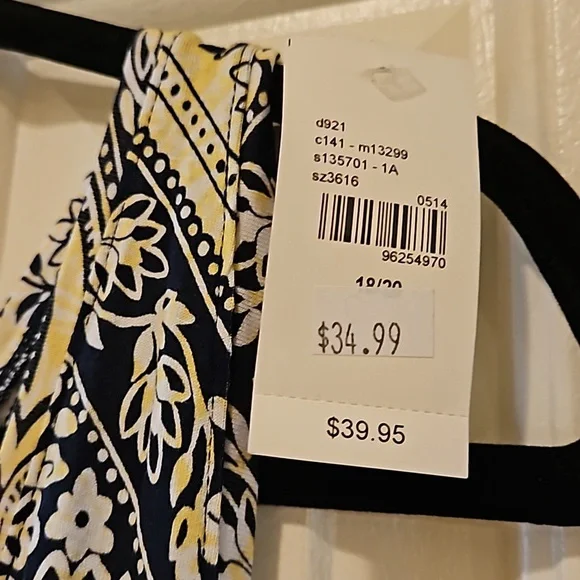 Lane Bryant NWT Navy and Yellow tank/workout top Size 18/20 - Picture 6 of 8